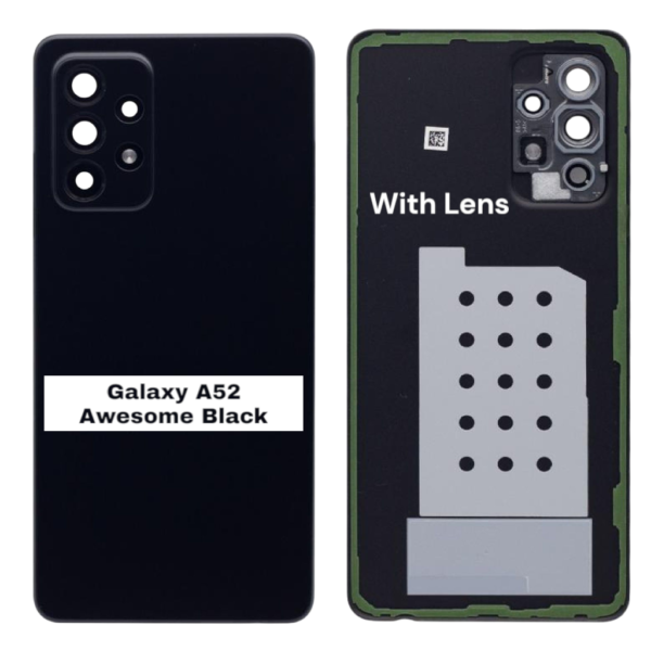 Samsung Galaxy A52 4G - A525F/ A52 5G - A525B / A52s 5G- A528B  – Battery Cover Extra Glass OEM –  Awesome Black