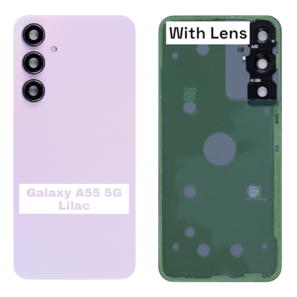 SAMSUNG Galaxy A55 5G – A556B – Battery Cover Extra Glass OEM – Lilac
