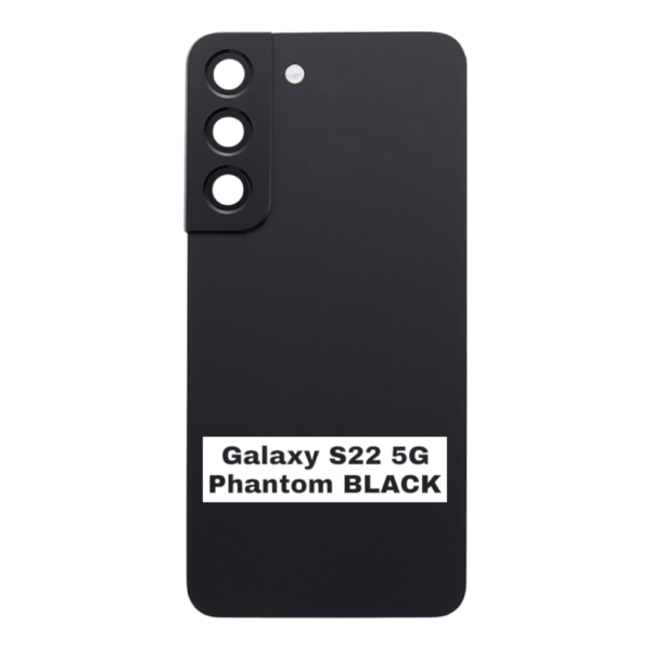 SAMSUNG S22 5G -S901B- Battery Cover Extra Glass OEM- Phantom Black – Image 3