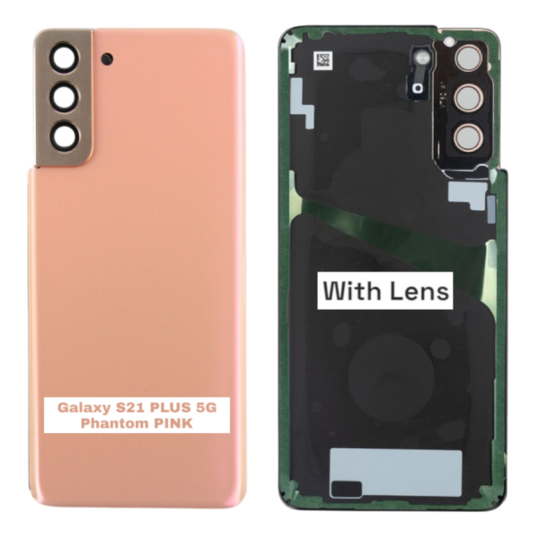 SAMSUNG S21 PLUS 5G -G996B- Battery Cover Extra Glass OEM- Phantom Pink