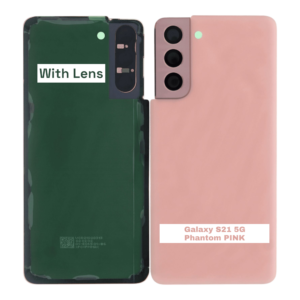 SAMSUNG S21 5G -G991B- Battery Cover Extra Glass OEM- Phantom Pink