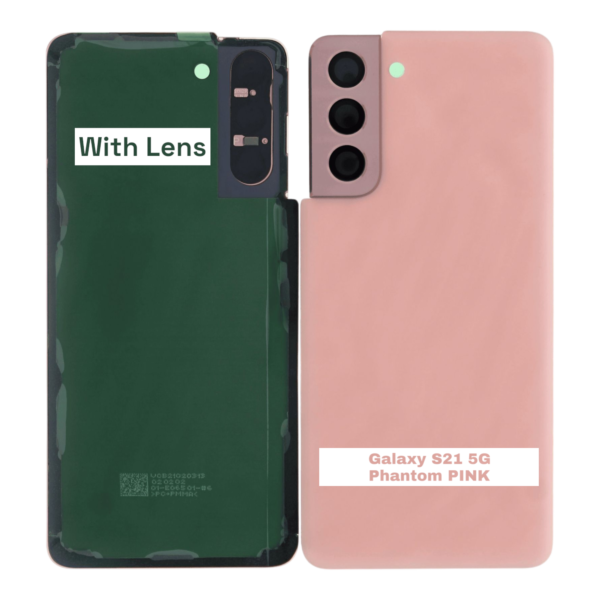 SAMSUNG S21 5G -G991B- Battery Cover Extra Glass OEM- Phantom Pink