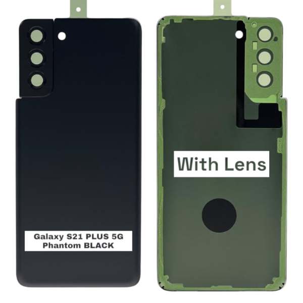 SAMSUNG S21 PLUS 5G -G996B- Battery Cover Extra Glass OEM- Phantom Black