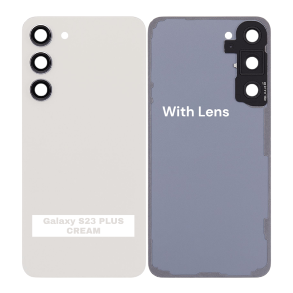 SAMSUNG S23 PLUS -S916B- Battery Cover Extra Glass OEM – Cream