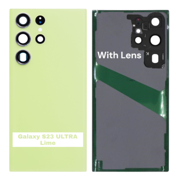 SAMSUNG S23 ULTRA -S918B- Battery Cover Extra Glass OEM- Lime