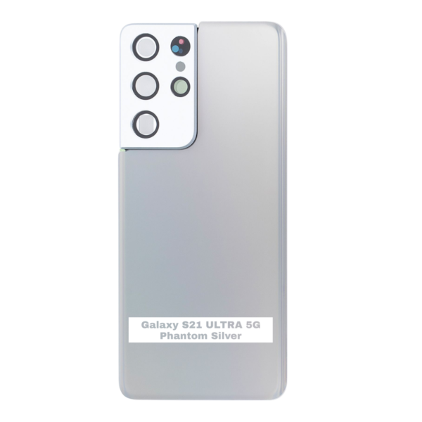 SAMSUNG S21 ULTRA 5G -G998B- Battery Cover Extra Glass OEM- Phantom Silver – Image 3