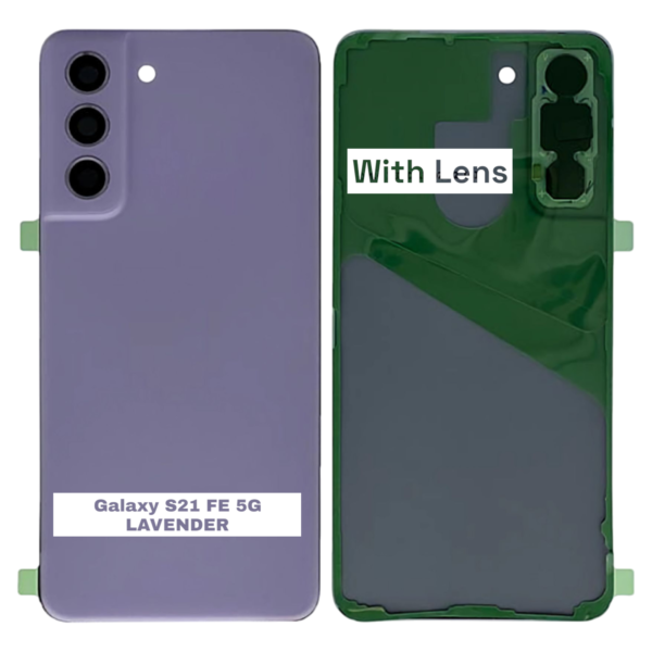 SAMSUNG S21 FE 5G -G990B- Battery Cover Extra Glass OEM- Lavender