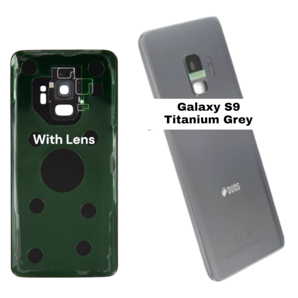SAMSUNG Galaxy S9 – G960F – Battery Cover Extra Glass OEM – Titanium Grey