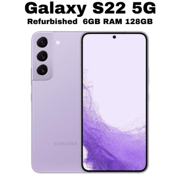 Refurbished Samsung Galaxy S22 5G -G901B-128GB 6GB RAM -Purple