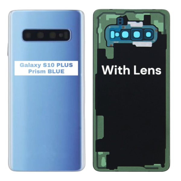 SAMSUNG S10 PLUS – G975F – Battery Cover Extra Glass OEM – Prism Blue