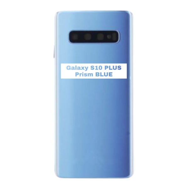 SAMSUNG S10 PLUS – G975F – Battery Cover Extra Glass OEM – Prism Blue – Image 3