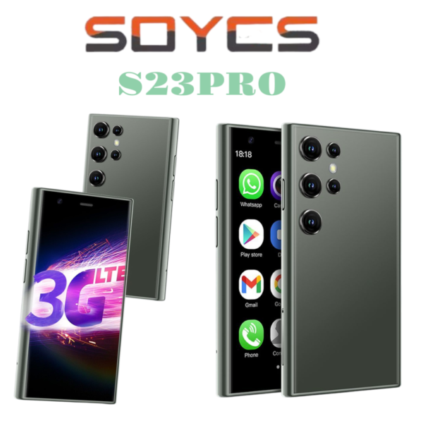 Mini smartphone SOYES S23 Pro 3,0 pouces, verre 3D ultra fin, Wi-Fi, double SIM, double caméra, carte 3G, téléphone de poche-VERTE