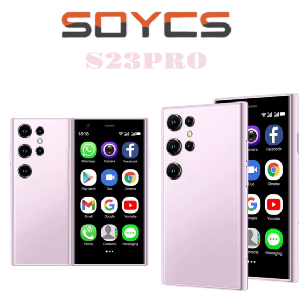 Mini smartphone SOYES S23 Pro 3,0 pouces, verre 3D ultra fin, Wi-Fi, double SIM, double caméra, carte 3G, téléphone de poche-Rose