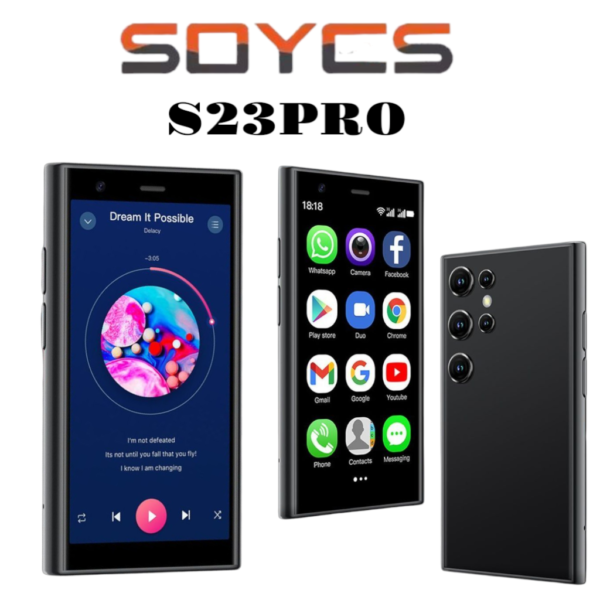 Mini smartphone SOYES S23 Pro 3,0 pouces, verre 3D ultra fin, Wi-Fi, double SIM, double caméra, carte 3G, téléphone de poche-Noir