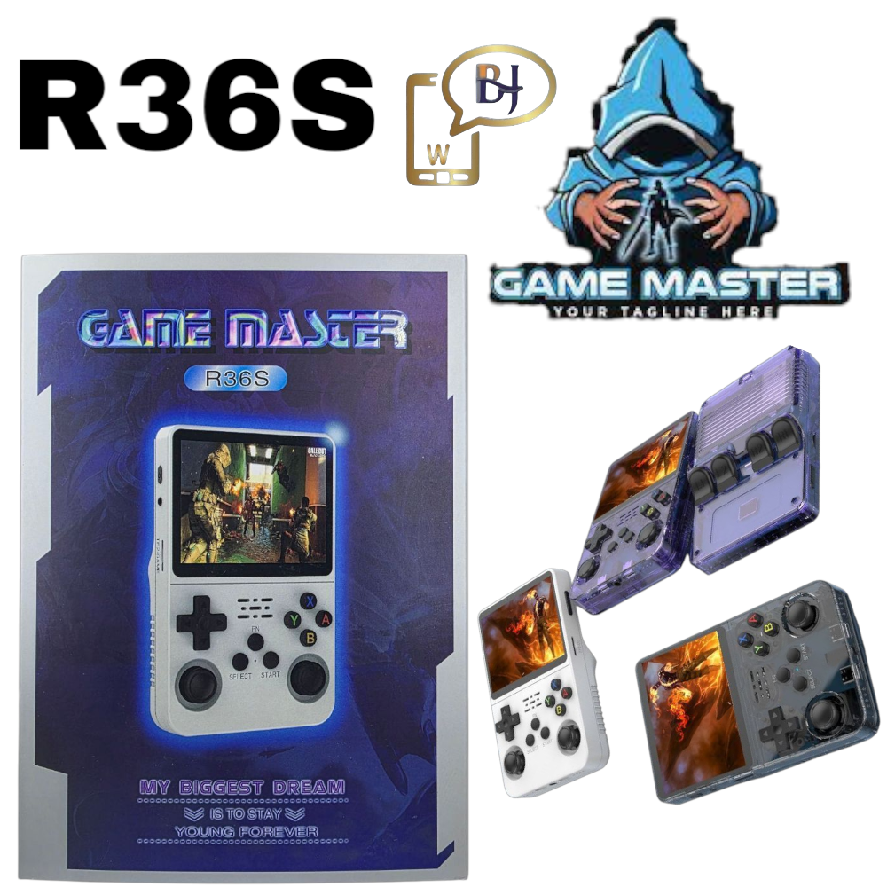 GAME MASTER R36S - RK3326-RAM:EMMC1GB+8GB ROM 64GB-BATTERY:3500MAH-LINUX