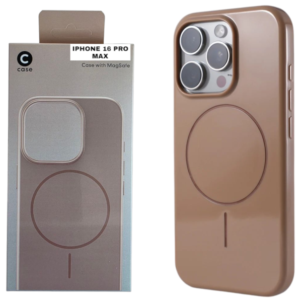 HARD PC MAGSAFE CASE ANTI DROP – FOR IPHONE 16 PRO MAX – Brown
