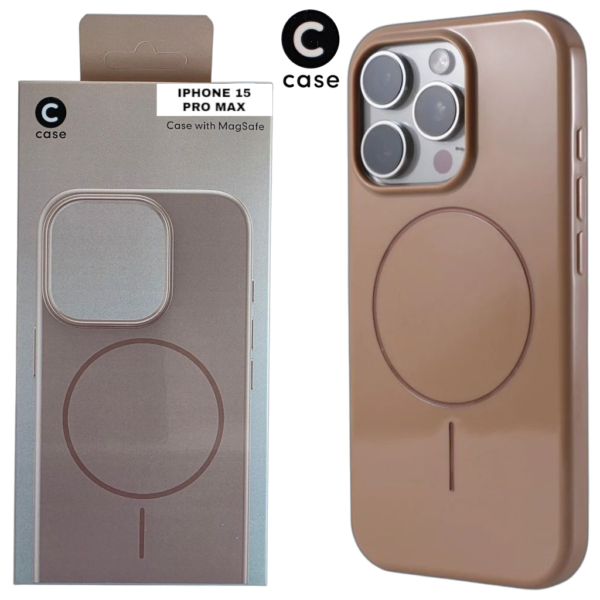 HARD PC MAGSAFE CASE ANTI DROP – FOR IPHONE 15 PRO MAX – Brown