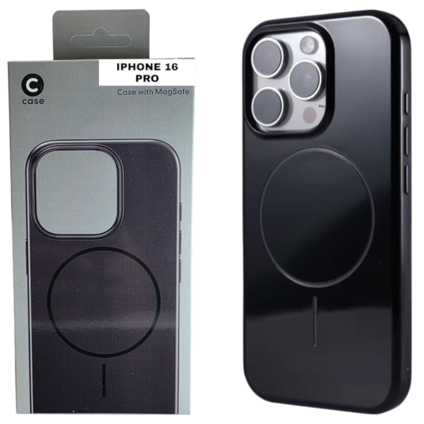 HARD PC MAGSAFE CASE ANTI DROP – FOR IPHONE 16 PRO  – Black