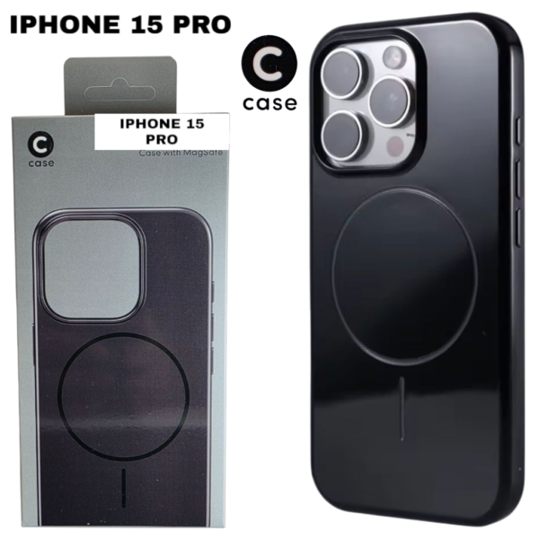HARD PC MAGSAFE CASE ANTI DROP – FOR IPHONE 15 PRO – Black