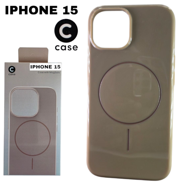 HARD PC MAGSAFE CASE ANTI DROP – FOR IPHONE 15  – Brown