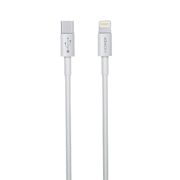 Câble USB-C vers Lightning IHOWER, charge rapide 20 W, 1,00 m, H820, blanc – Image 2