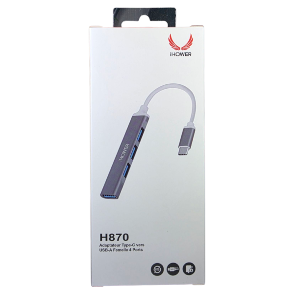 iHOWER H870 USB-C vers USB-A 4 Ports Adaptateur – Image 3