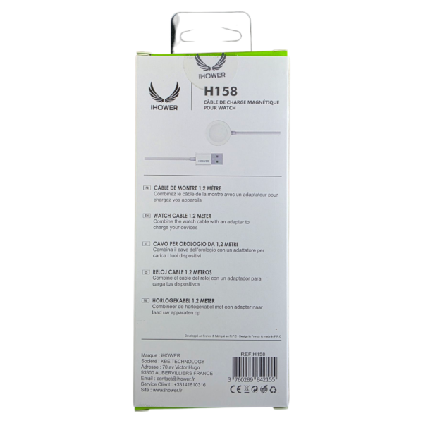 Câble de Charge Magnétique IHOWER H158 Pour Montre Connectée-Blanc – Image 4