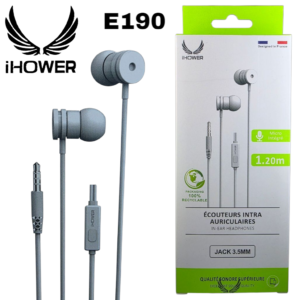 IHOWER E190 in-ear headphones JACK 3.5MM EXCELLENTE QUALITÉ SONORE-BLANC