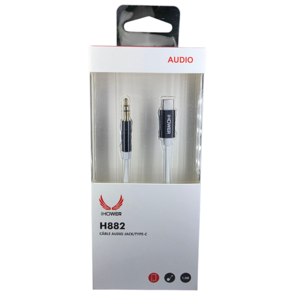 IHOWER H882 CABLE AUDIO jack TYPE-C 3.5MM 1.0M-Blanc – Image 3