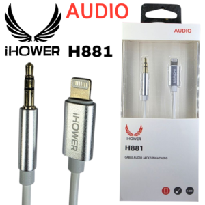 IHOWER H881 CABLE AUDIO jack LINGHTNING 3.5MM 1.0M-Blanc