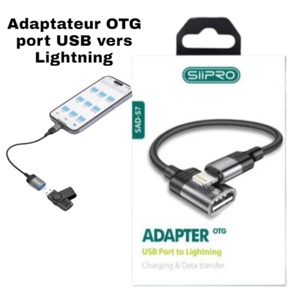 ADAPTATEUR OTG USB-A VERS LIGHTNING