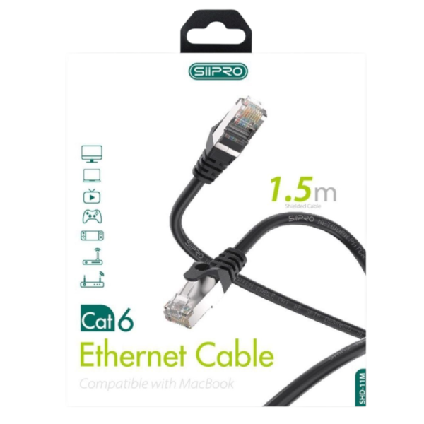 Câble Internet SIIPRO - SHD-11M-CAT6 1,5 M-NOIR – Image 3