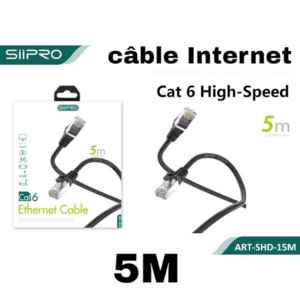 Câble Internet SIIPRO – SHD-15M-CAT6 5 M-NOIR