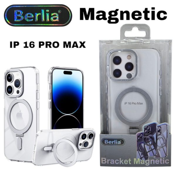 Coque de protection transparente magnétique- Berlia pour IPHONE 16 PRO MAX (Magsafe) anti-jaune