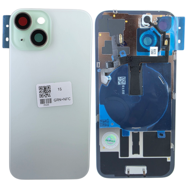 Pour iPhone 15 -Extra Glass avec NFC, cadre de caméra agrandi -VERT