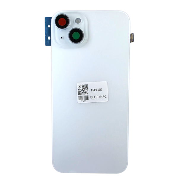 Pour iPhone 15 PLUS -Extra Glass avec NFC, cadre de caméra agrandi -BLUE – Image 3