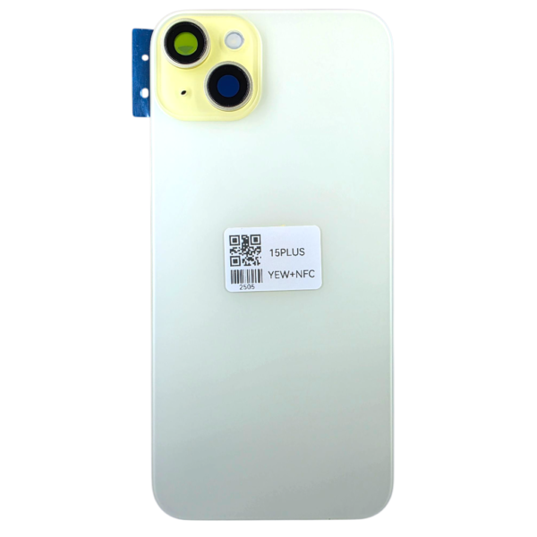 pour iPhone 15 PLUS -Extra Glass avec NFC, cadre de caméra agrandi -JAUNE – Image 3
