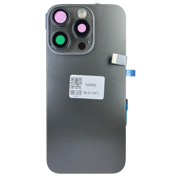 Pour iPhone 16 PRO -Extra Glass avec NFC, cadre de caméra agrandi -Titane noir – Image 3