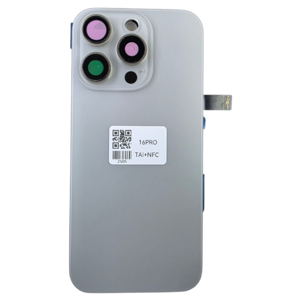 Pour iPhone 16 PRO -Extra Glass avec NFC, cadre de caméra agrandi -Titane naturel – Image 3