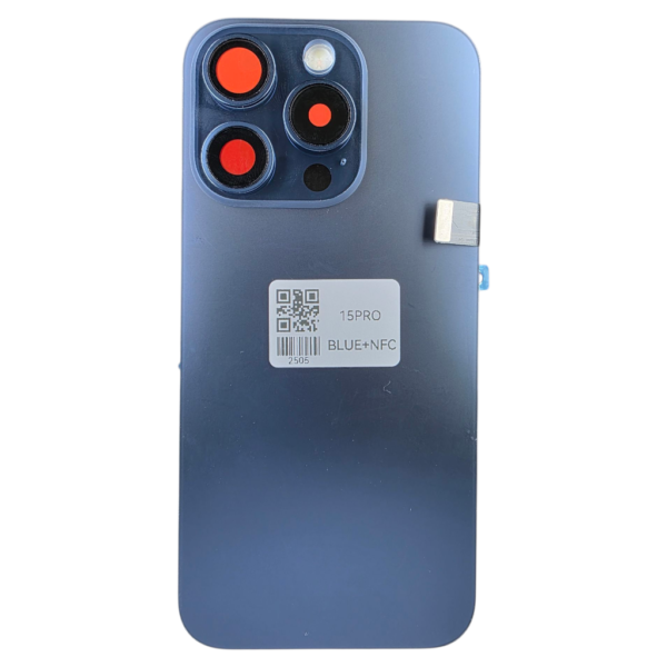 Pour iPhone 15 PRO -Extra Glass avec NFC, cadre de caméra agrandi -Titane BLUE – Image 3