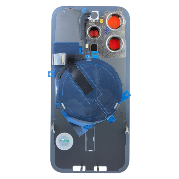 Pour iPhone 15 PRO -Extra Glass avec NFC, cadre de caméra agrandi -Titane BLANC – Image 2