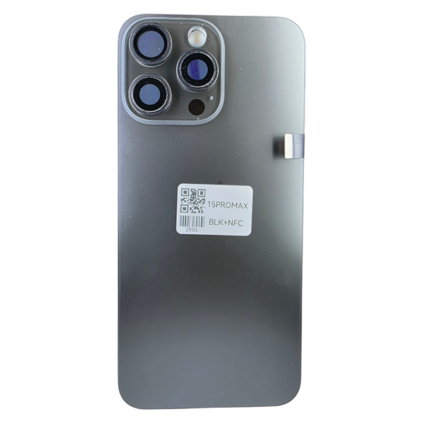 Pour iPhone 15 PRO MAX -Extra Glass avec NFC, cadre de caméra agrandi -Titane NOIR – Image 3