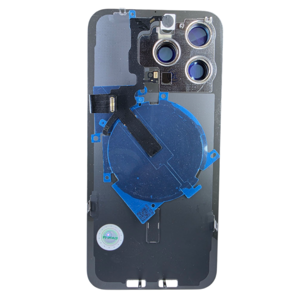 Pour iPhone 15 PRO MAX -Extra Glass avec NFC, cadre de caméra agrandi -Titane NOIR – Image 2