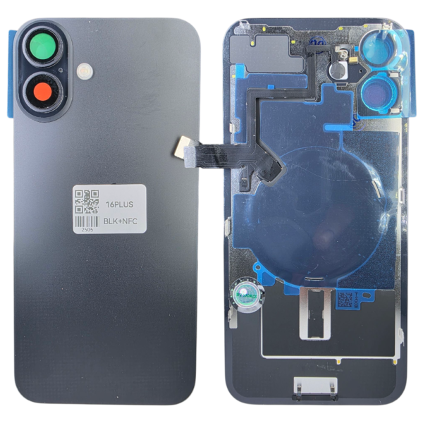 Pour iPhone 16 PLUS -Extra Glass avec NFC, cadre de caméra agrandi -NOIR