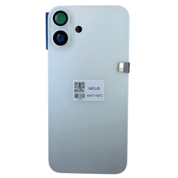 Pour iPhone 16 PLUS -Extra Glass avec NFC, cadre de caméra agrandi -BLANC – Image 3
