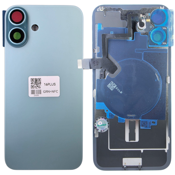 Pour iPhone 16 PLUS -Extra Glass avec NFC, cadre de caméra agrandi -VERT