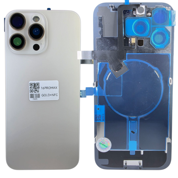 Pour iPhone 16 PRO MAX -Extra Glass avec NFC, cadre de caméra agrandi -Désert Titane