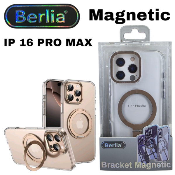 Coque de protection transparente magnétique- Berlia pour IPHONE 16 PRO MAX (Magsafe) anti-jaune