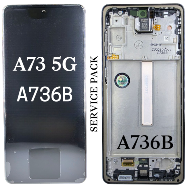 Écran et numériseur avec cadre noir pour Samsung Galaxy A73 5G (2022) A736B Service Pack-NOIR