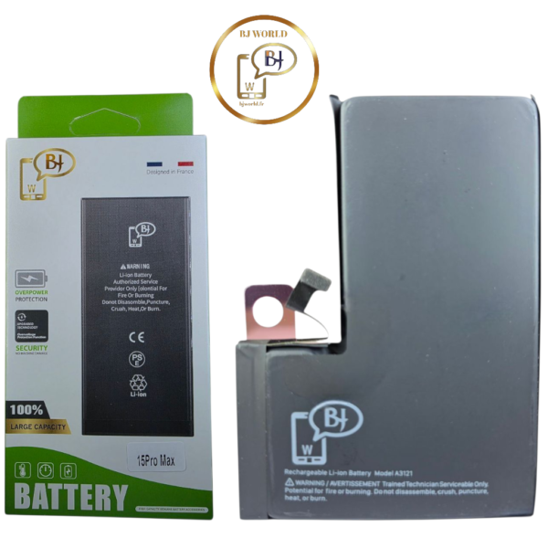 BATTERIE POUR IPHONE 15 PRO MAX -A3121-marque BJ WORLD-4422 mAh 100% GRANDE CAPACITÉ